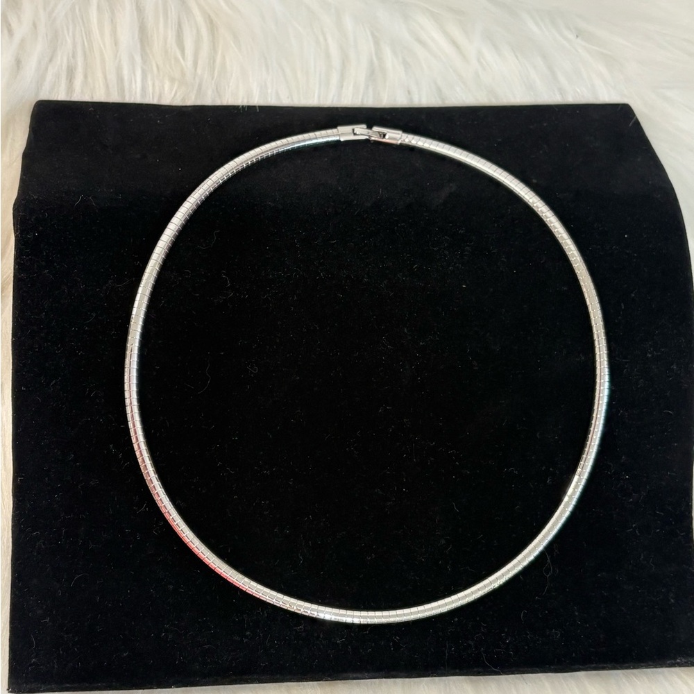 (242)Silver Herringbone Necklace - Classic Women Jewelry